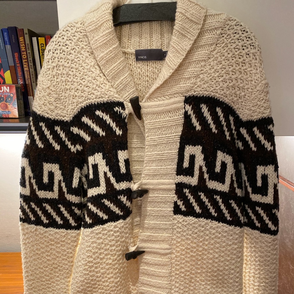 Vince Shawl Collar Wool Blend Cardigan